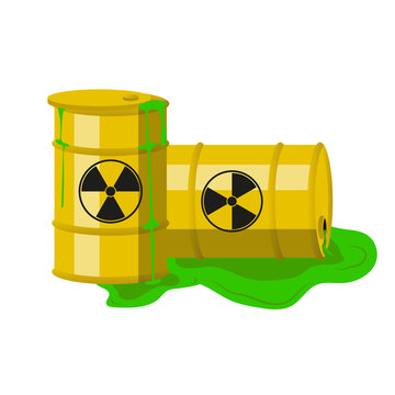 Radioactive barrels. Vector.