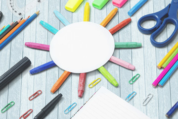 Empty paper with colored stationery