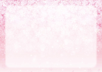 Fototapeta na wymiar Pink cherry blossom flower gradient paper background for faded border