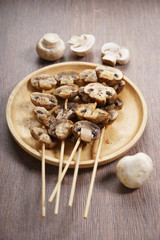 skewers with mushrooms
