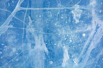 The texture of the ice. The frozen water.Winter background    
