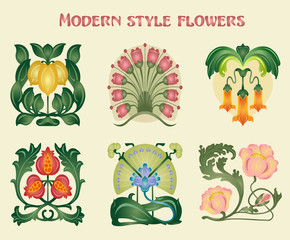 vector flowers set