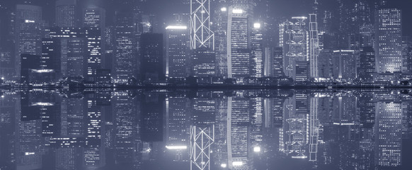 Hong Kong modern travel city skyline as dusk.
