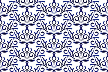 blue and white floral pattern
