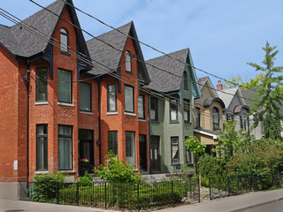 urban renewal, renovated Victorian houses with gables