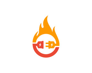 Electric Fire Logo Icon Design Element