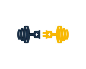 Electric Barbell Logo Icon Design Element