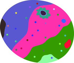 Psychedelic color orange illustration