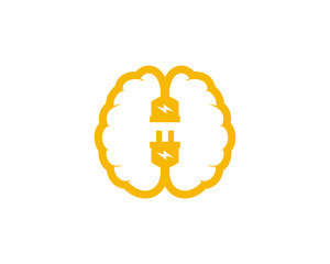 Electric Brain Mind Logo Icon Design Element