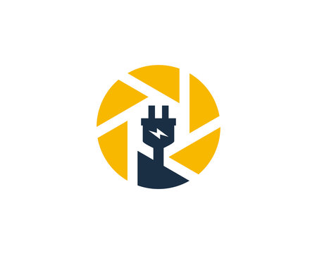 Electric Camera Logo Icon Design Element