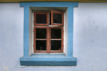 Old wooden window of the  house