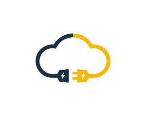 Electric Cloud Logo Icon Design Element