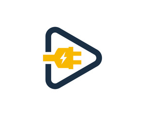 Electric Video Logo Icon Design Element