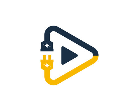 Video Electric Logo Icon Design Element