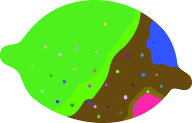 Psychedelic color lemon illustration 2
