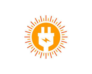 Electric Sun Logo Icon Design Element