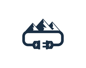 Mountain Electric Logo Icon Design Element