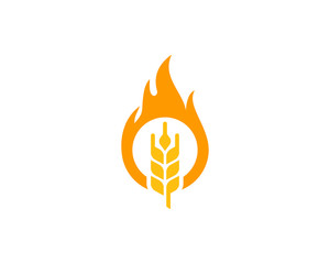 Fire Wheat Icon Logo Design Element