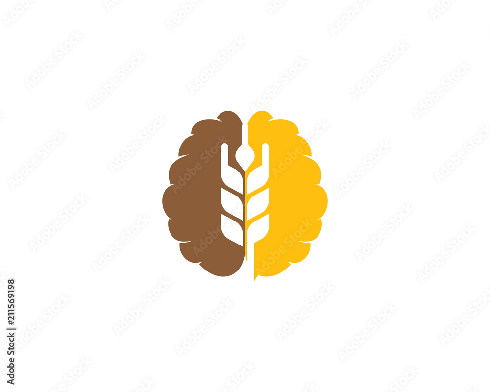 Wall mural wheat brain logo icon design element