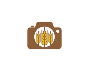 Wheat Camera Logo Icon Design Element