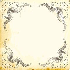 Vector baroque of vintage elements for design. 