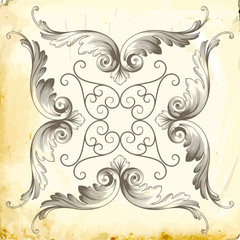 Vector baroque of vintage elements for design. 