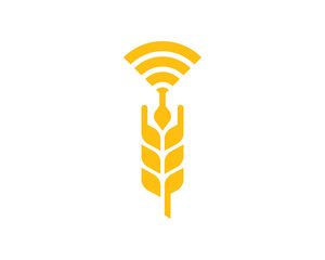 Wheat Wifi Logo Icon Design Element