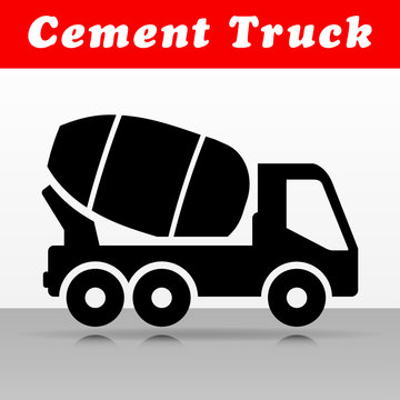 Cement Truck Vector Icon Design