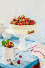 Strawberry and Basil Ice Cream Cake