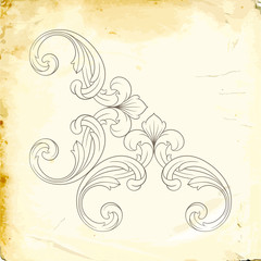 Vector baroque of vintage elements for design. 