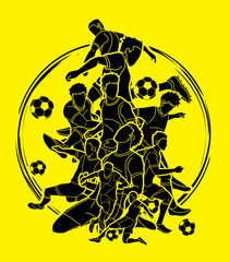 Soccer player team composition illustration graphic vector.