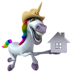 Fun unicorn - 3D Illustration