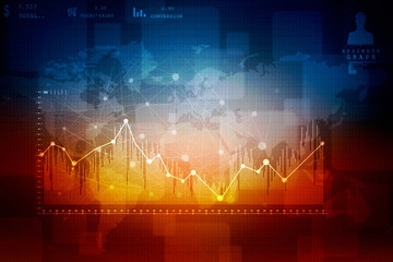 2d rendering Stock market online business concept. business Graph 