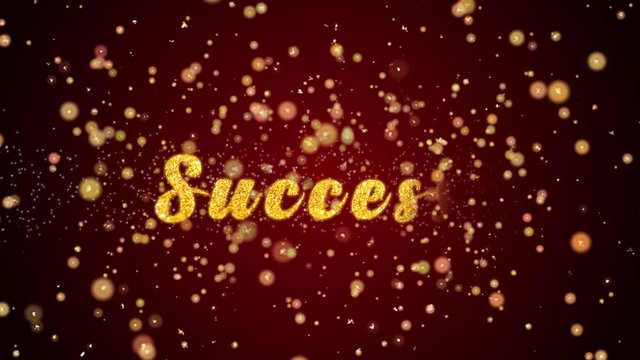 Success Greeting Card text with sparkling particles shiny background for Celebration,wishes,Events,Message,Holidays,Festival.
