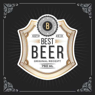 Classic vintage frame for beer labels banner