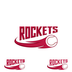 Rocket baseball logo for the team and the cup