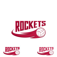 Rocket volleyball logo for the team and the cup