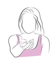 Fototapeta premium the girl holds out her hand. vector illustration.