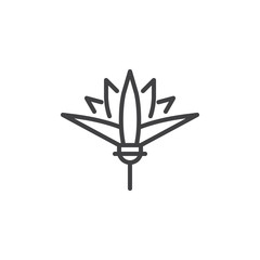Lotus flower outline icon. linear style sign for mobile concept and web design. Egyptian lotus simple line vector icon. Symbol, logo illustration. Pixel perfect vector graphics