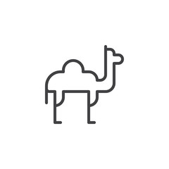 Camel dromedary outline icon. linear style sign for mobile concept and web design. Desert animal simple line vector icon. Symbol, logo illustration. Pixel perfect vector graphics