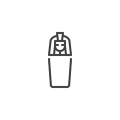 Egyptian Canopic jar outline icon. linear style sign for mobile concept and web design. simple line vector icon. Symbol, logo illustration. Pixel perfect vector graphics