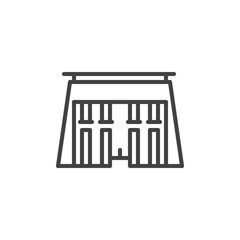 Egypt temple outline icon. linear style sign for mobile concept and web design. Ancient Egyptian building simple line vector icon. Symbol, logo illustration. Pixel perfect vector graphics