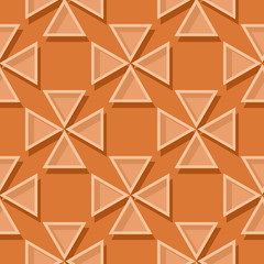 Seamless geometric pattern. Orange 3d design