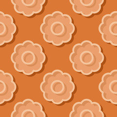 Seamless floral background. Orange 3d pattern