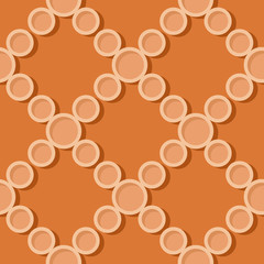 Seamless geometric orange background. 3d circle pattern