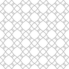 Gray geometric ornament on white background. Seamless pattern