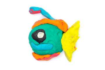 Play dough Fish on white background