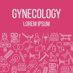 Gynecology poster with flat icons