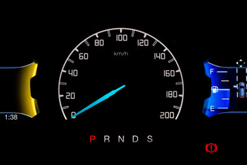 Odometer Car digital modern background black Technology