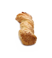 Rolls, pastry with sesame isolated on white background